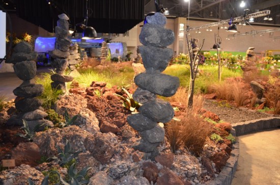 Philadelphia Flower Show, Kirk R. Brown, John Bartram Stone totems to island gods.